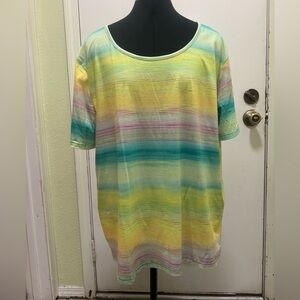 Vibrant Pastel Striped Women's Tee